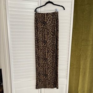 Ronny Kobo Leopard Print Maxi Skirt size medium
